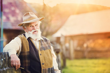 Fototapeta premium Farmer outside in nature