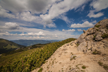 panorama view of the mountains and cliffs