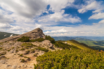 panorama view of the mountains and cliffs