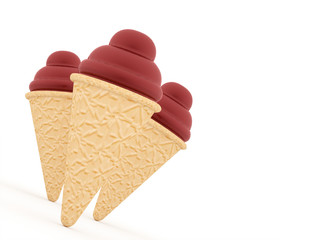 Ice cream red isolated on white