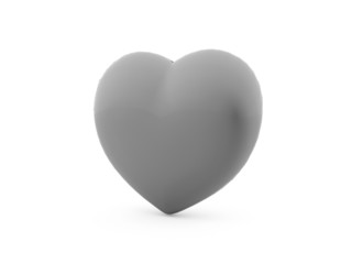 A silver heart isolated