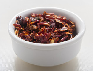 dry chilly on white background