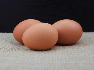eggs put on the brown sack