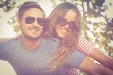 Cute couple having fun in park