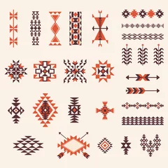Fotobehang Native american navajo aztec pattern vector set © irmaiirma