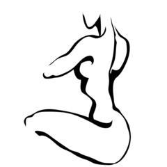 Sketch of sitting woman