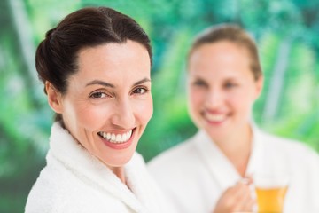 Couple friends having a spa day