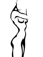 Sketch of woman torso