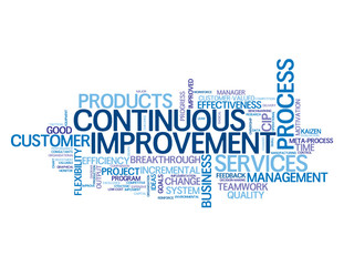 CONTINUOUS IMPROVEMENT Vector Tag Cloud - obrazy, fototapety, plakaty