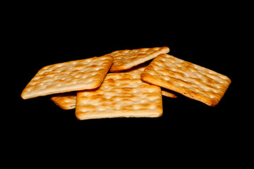 Crackers on Black Background