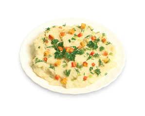 Mashed potato croutons