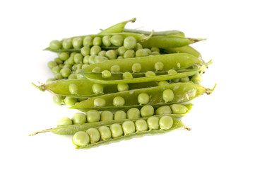 Green peas vegetable with seed closeup view