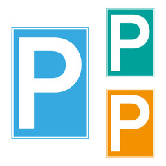 Parking sign on different backgrounds