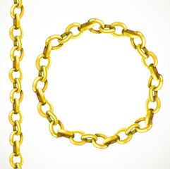 Golden chain seamless line and closed in a circle