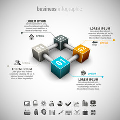 Business infographic made of cubes.