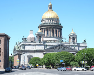 Cityscape with the image of St. Isaac's Cathedral