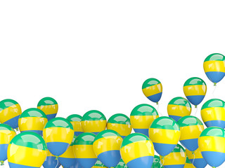 Naklejka premium Flying balloons with flag of gabon