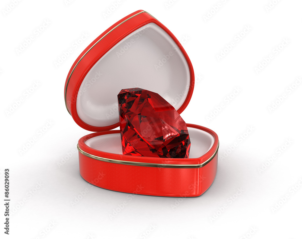 Poster ruby in the heart box (clipping path included)