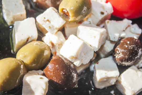 Feta cheese and olives