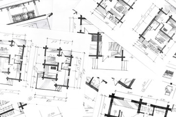 graphical sketches by pen architectural background