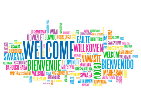 "WELCOME" Tag Cloud translated into many languages