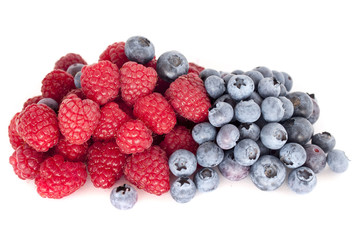 Blueberry and raspberry