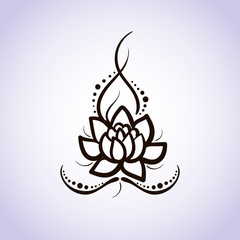 Lotus flower pattern line on isolated background. Logo for Yoga