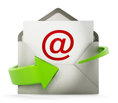 @ letter in the envelope representing e-mail symbol 