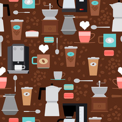 Coffee shop seamless pattern