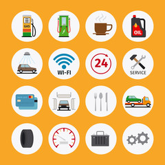 Car service flat icons
