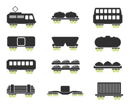 Rail-freight traffic icons