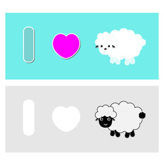 I love sheep vector