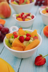 Fruit salad - diet, healthy breakfast, weight loss concept