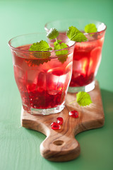 summer pomegranate drink with melissa