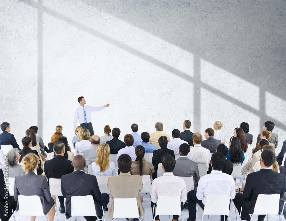 Wall mural business people seminar conference meeting presentation concept - Wall murals
