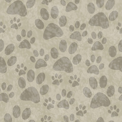 Brown Dog Paw Prints Tile Pattern Repeat Background