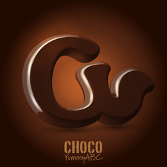 Chocolate vector dark 3d typeset
