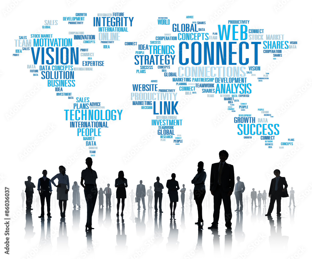 Poster connection social media internet link networking concept