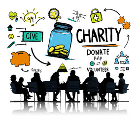 Business People Discussion Meeting Help Donate Charity Concept