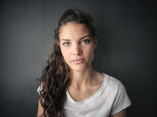 A serious girl's portrait