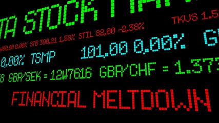 Financial meltdown stock ticker