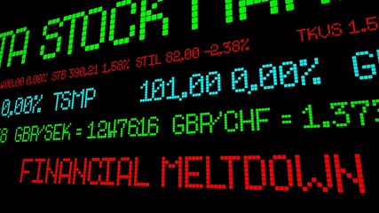 Fototapeta premium Financial meltdown stock ticker