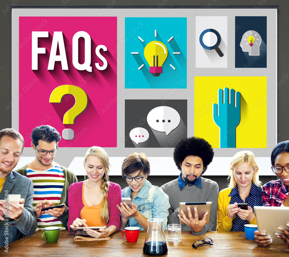Poster frequently asked questions help inforamtion answer concept