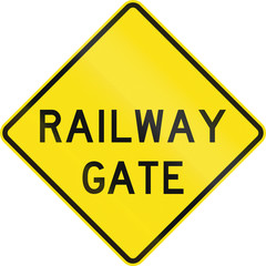 An Australian warning traffic sign - Railway gate