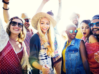 Teenagers Friends Beach Party Happiness Concept