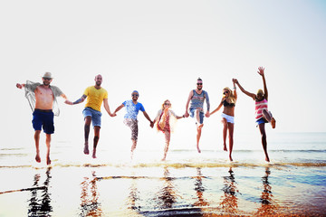 Obraz premium Friendship Freedom Beach Summer Holiday Concept
