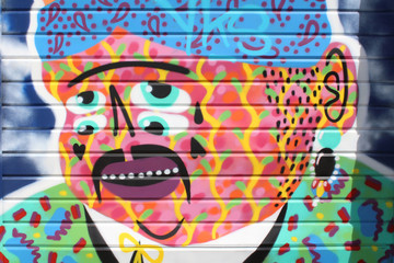 Street art - Visage à 4 yeux