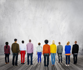 Obraz premium People Rear View Togetherness Corporate Team Concept