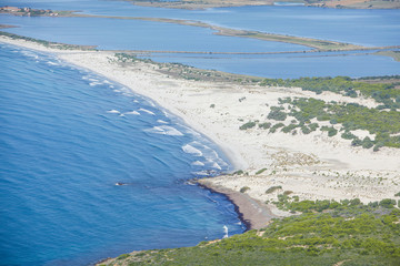 Fototapeta na wymiar Panorama aereo sud Sardegna