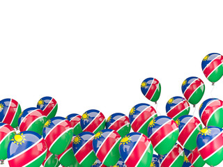 Flying balloons with flag of namibia